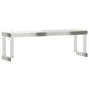 vidaXL Work Table Overshelf 110x30x35 cm Stainless Steel