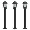 vidaXL Outdoor Floor Lamps 3pcs Black 80 cm Stainless Steel