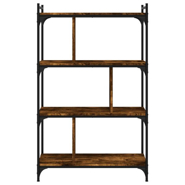 vidaXL Bookcase 4-Tier Smoked Oak 76x32x123 cm Engineered Wood