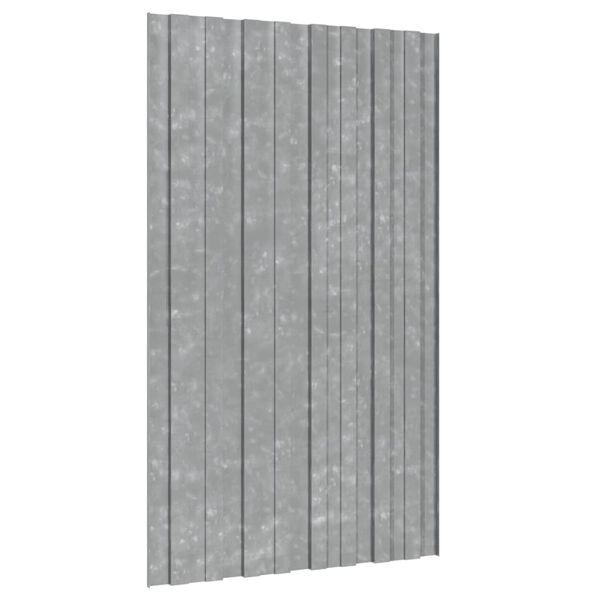 vidaXL Roof Panels 12 pcs Galvanised Steel Silver 80x45 cm