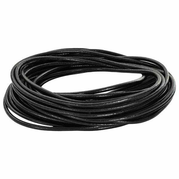 vidaXL Leather Cord Black &Oslash;3 mm x 50 m Leather