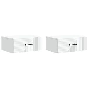 vidaXL Wall-Mounted Bedside Cabinet 2 pcs White 49 x 34.5 x 20 cm