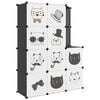 vidaXL Cube Storage Cabinet for Kids with 10 Cubes Black PP