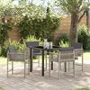 vidaXL Garden Dining Set 5 pcs Light Grey Poly Rattan