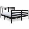 vidaXL Bed Frame without Mattress Black Solid Wood 140x200 cm