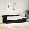 vidaXL Daybed Frame with Drawers Black oak 90 x 190 cm Engineered wood