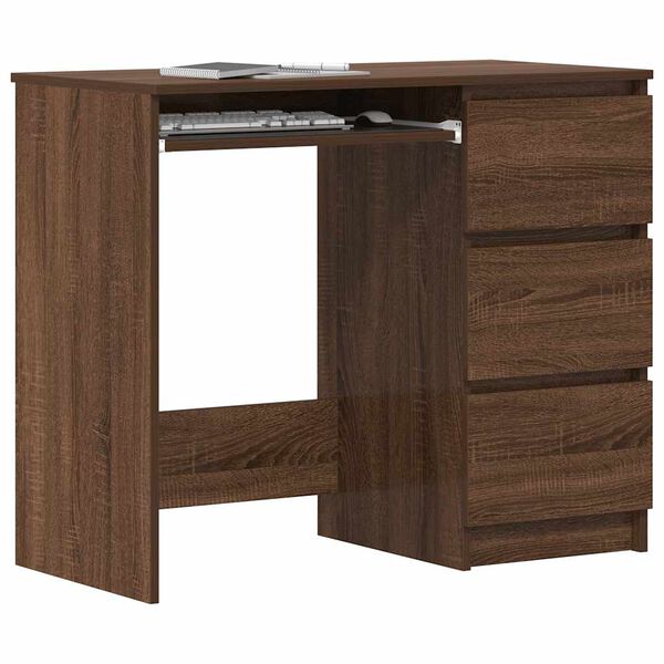 vidaXL Desk Brown Oak 90x45x76 cm Engineered Wood