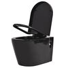 vidaXL Wall Hung Toilet with Concealed Cistern Ceramic Black