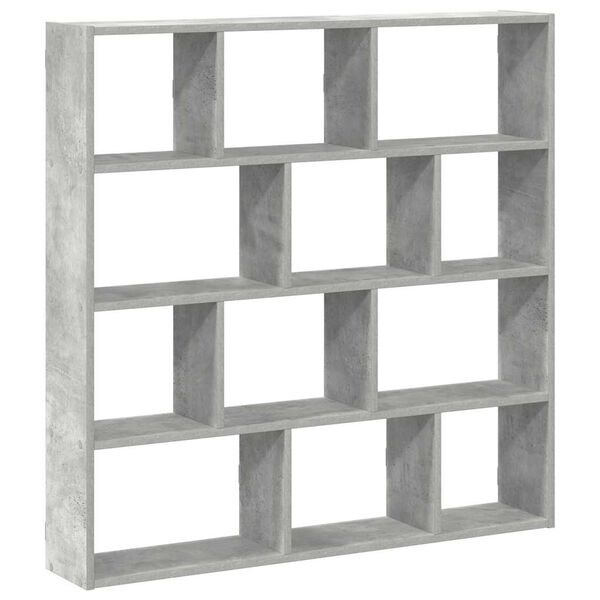 vidaXL Wall Cube Shelf 12 Compartments Concrete Grey Engineered Wood