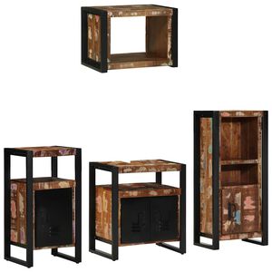 vidaXL Bathroom Furniture Set 4 pcs Multicolour and Black
