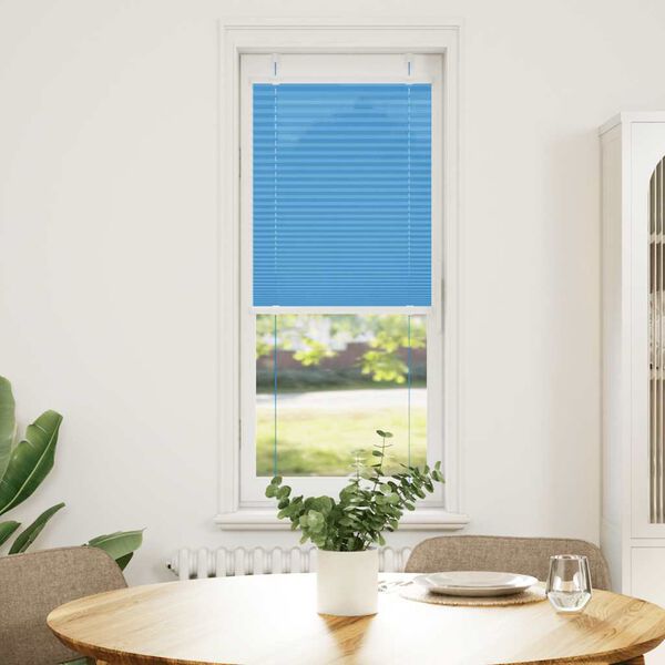 vidaXL Pleated Blind Blue 50x100 cm Fabric Width 49.4 cm Polyester