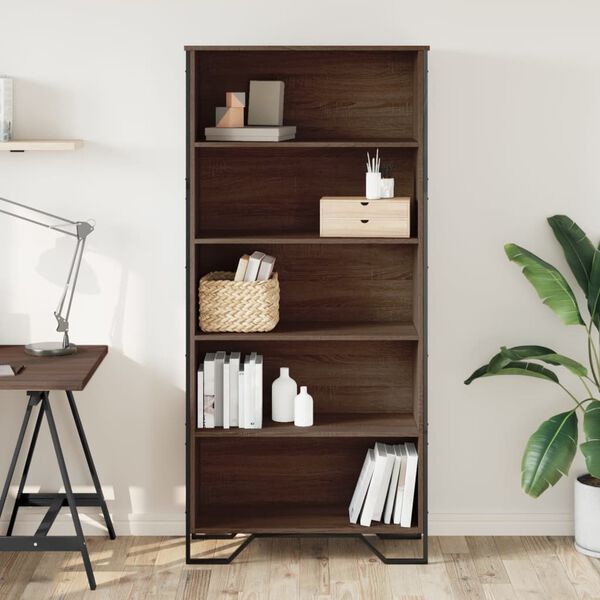 vidaXL Book Cabinet Brown Oak 80x31x169 cm Engineered wood