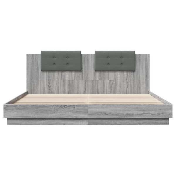 vidaXL Bed Frame without Mattress Grey Sonoma 160x200 cm