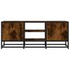 vidaXL TV Cabinet Smoked Oak 100x35x41 cm Engineered Wood and Metal