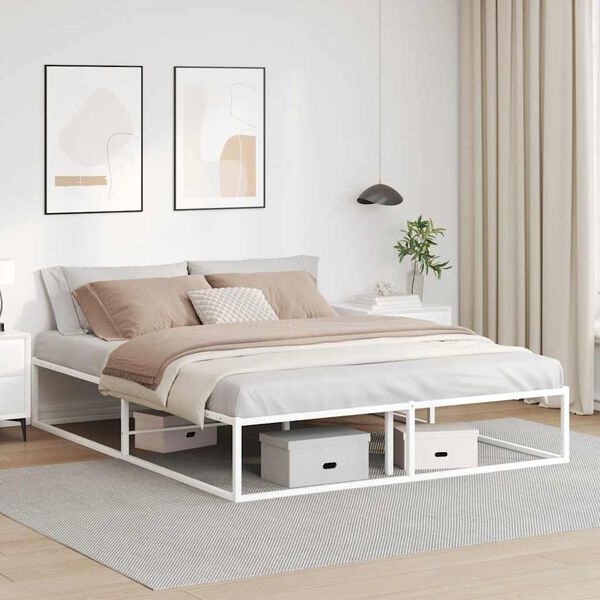 vidaXL Bed Frame without Mattress White 160x200 cm Metal