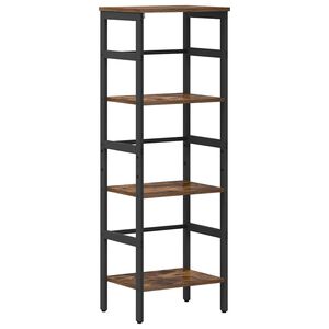 vidaXL Bookshelf 3-Tier 40 x 29.5 x 115 cm Engineered Wood Smoked Oak