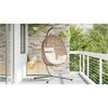 vidaXL Hanging Egg Chair Light cream 104 x 100 x 191 cm Poly Rattan