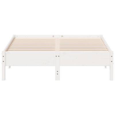 vidaXL Bed Frame White 140x190 cm Solid Wood Pine