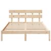 vidaXL Bed Frame with Headboard Brown 150 x 200 cm Solid Pine wood