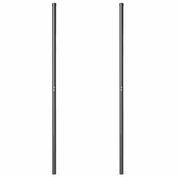 vidaXL Fence Posts 2 pcs Grey Powder-coated steel