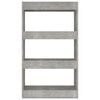 vidaXL Book Cabinet/Room Divider Concrete Grey 60x30x103 cm Engineered Wood