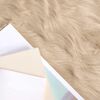 vidaXL Faux Sheepskin Rug Tafalla Beige 200 x 200 cm Polyester