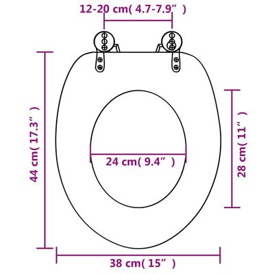 vidaXL WC Toilet Seat with Soft Close Lid MDF Penguin Design