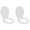 vidaXL Soft-Close Toilet Seat 2 pcs White 44 x 38 cm MDF board