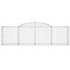 vidaXL Arched Gabion Baskets 6 pcs 300x50x80/100 cm Galvanised Iron