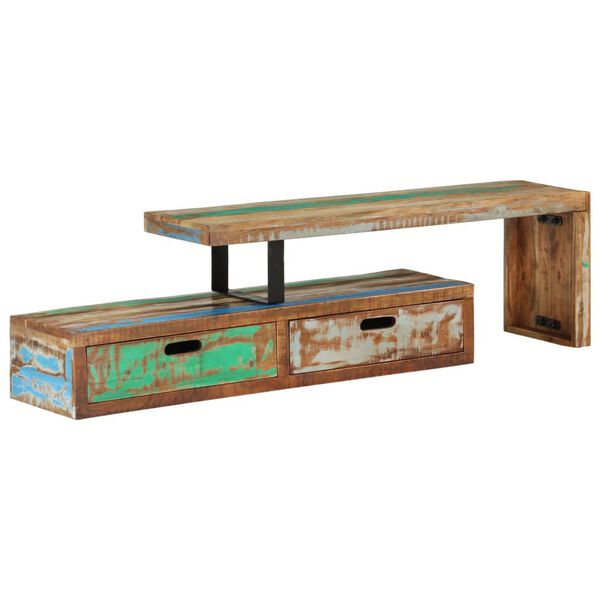 vidaXL TV Stand (118-200)x30x40 cm Solid Wood Reclaimed