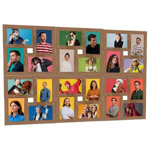 vidaXL Photo Frame | Light brown | MDF, Polystyrene | 24 photos of 10x15 cm