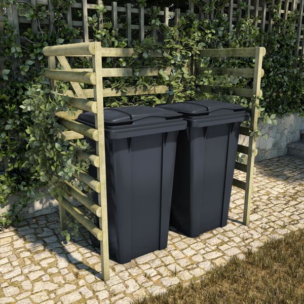 vidaXL Double Bin Shed Green 140x80x150 cm Impregnated Pinewood