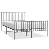 vidaXL Metal Bed Frame without Mattress with Footboard Black 120x190cm