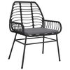 vidaXL Garden Dining Set 3 pcs Black Poly Rattan