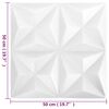 vidaXL 3D Wall Panels 12 pcs 50x50 cm Origami White 3 m&sup2;