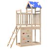 vidaXL Play Tower Brown 110.5 x 52.5 x 215cm Solid Pine Wood
