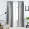 vidaXL Blackout Curtains with Hooks 2 pcs Grey 140x225 cm