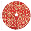 vidaXL Luxury Christmas Tree Skirt with Sock Red 122 cm Fabric