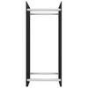 vidaXL Firewood Rack Black 40x35x100 cm Tempered Glass