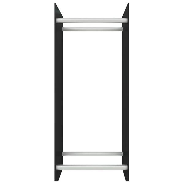 vidaXL Firewood Rack Black 40x35x100 cm Tempered Glass