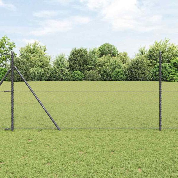 vidaXL Fence Post Grey 25 x 1 m (36 mm mesh) Steel
