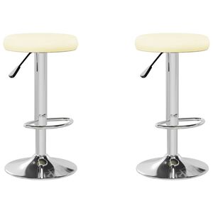 vidaXL Bar Stools 2 pcs Cream Faux Leather