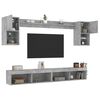 vidaXL 6 Piece TV Wall Units with LED Concrete Grey Engineered Wood