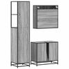 vidaXL 3 Piece Bathroom Furniture Set Grey Sonoma Engineered Wood