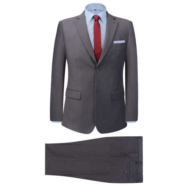 vidaXL Mens 2pcs Suit Grey 5 Polyester