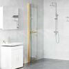 vidaXL Walk-In Shower Wall Folding Gold 90 x 6.5 x 190 cm