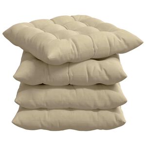 vidaXL Seat Cushions 4 pcs Cream 40 x 40 x 6 cm Microfibre