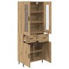 vidaXL Highboard 2 pcs Artisan Oak Engineered Wood and Glass
