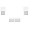 vidaXL 4 Piece TV Wall Cabinets with LED Lights White