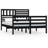 vidaXL Bed Frame without Mattress Black 150x200 cm King Size Solid Wood